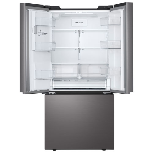 LG 33" 24.5 Cu. Ft. 3-door French Door Refrigerator with Water & Ice Dispenser - Black Stainless
