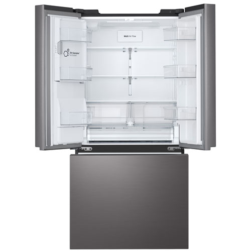 LG 33" 24.5 Cu. Ft. 3-door French Door Refrigerator with Water & Ice Dispenser - Black Stainless