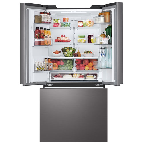 LG 33" 24.5 Cu. Ft. 3-door French Door Refrigerator with Water & Ice Dispenser - Black Stainless