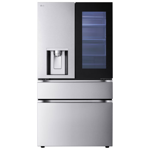 Réfrigérateur à deux portes MAX à profondeur standard 28,6 pi³ 36 po InstaView de LG avec MyColor - Inox