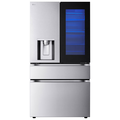 Réfrigérateur à deux portes MAX à profondeur standard 28,6 pi³ 36 po InstaView de LG avec MyColor - Inox