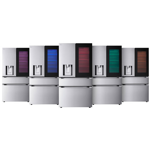 Réfrigérateur à deux portes MAX à profondeur standard 28,6 pi³ 36 po InstaView de LG avec MyColor - Inox