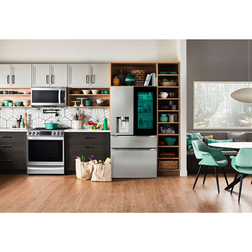 Réfrigérateur à deux portes MAX à profondeur standard 28,6 pi³ 36 po InstaView de LG avec MyColor - Inox