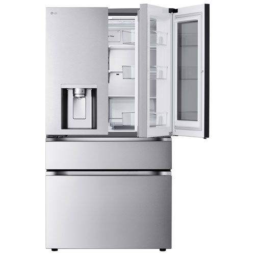 Réfrigérateur à deux portes MAX à profondeur standard 28,6 pi³ 36 po InstaView de LG avec MyColor - Inox