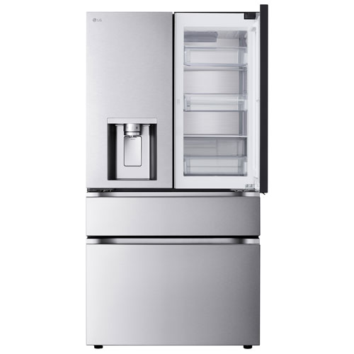 Réfrigérateur à deux portes MAX à profondeur standard 28,6 pi³ 36 po InstaView de LG avec MyColor - Inox
