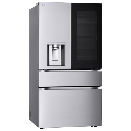 Réfrigérateur à deux portes MAX à profondeur standard 28,6 pi³ 36 po InstaView de LG avec MyColor - Inox