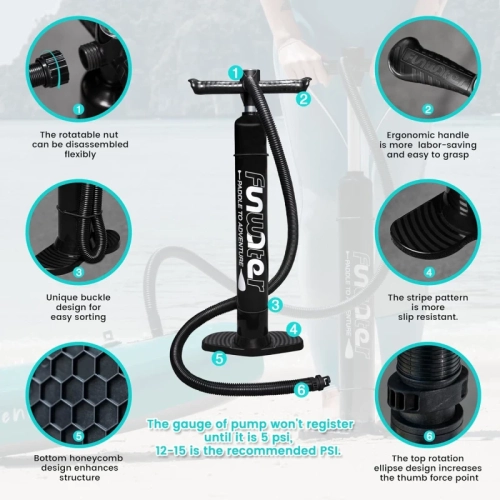 Planche à rame gonflable ultralégère pour planche à pagaie avec accessoires ISUP - pagaie réglable, orifices, pompe, sac à dos, laisse Sac étanche