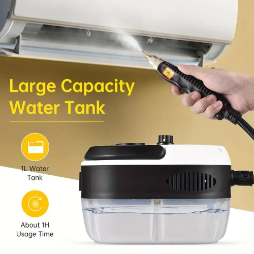 Portable Handheld Steam Cleaner - High Temperature Pressurized Cleaning Machine with Brush Heads for Kitchen, Furniture, Bathroom