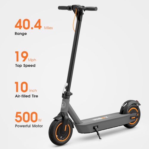 Hiboy S2 MAX Electric Scooter, 500W Motor/ 65km Range/ 31km/h / 10" Pneumatic Tires/ Dual Braking System, Portable and Foldable Commuter E-scooter