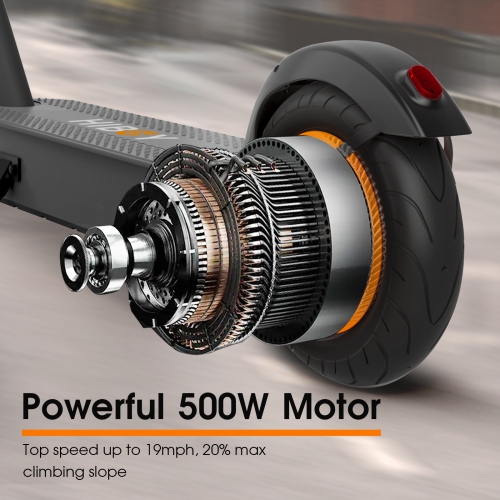 Hiboy S2 MAX Electric Scooter, 500W Motor/ 65km Range/ 31km/h / 10" Pneumatic Tires/ Dual Braking System, Portable and Foldable Commuter E-scooter