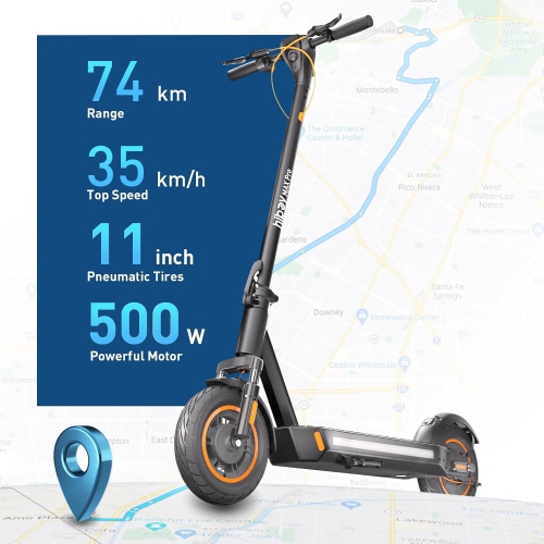 Hiboy MAX Pro Electric Scooter, 74km Range / 35km/h / 650W Motor / 11'' Pneumatic Tires / Split Hub Design / Dual Suspension / 120kg MAX Load,