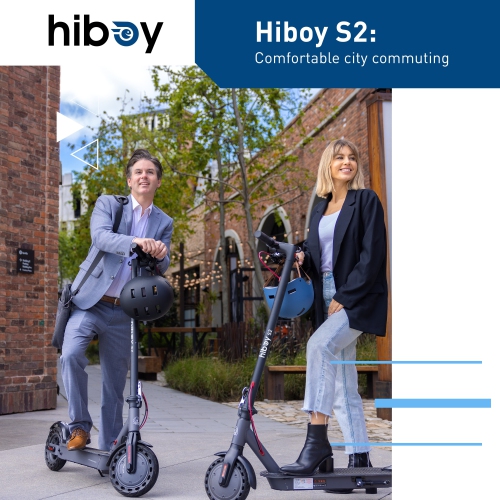 Hiboy S2 Electric Scooter, 350W Powerful Motor/ 8.5" Solid Tires/27km Range/ 31km/h / Grey Color, Folding Commuter Kick Scooter for Adults