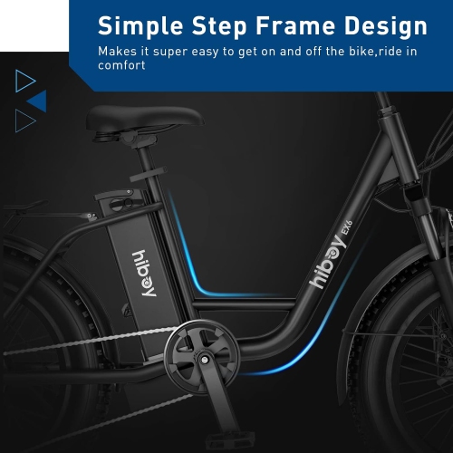 Hiboy EX6 Electric Bicycle for Adults, 500W Motor/ 48V 15Ah Removable Battery/ Top Speed 30 km/h, 20" *4.0 Fat Tire E-Bike, Shimano 7 Speed with