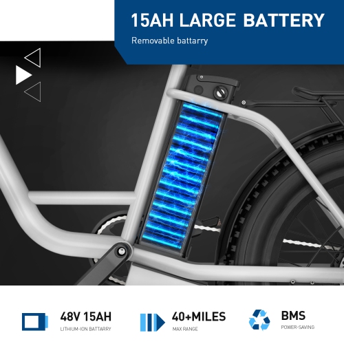 Hiboy EX6 Electric Bicycle for Adults, 500W BAFANG Motor/ 48V 15Ah Removable Battery/ Top Speed 30 km/h, 20" *4.0 Fat Tire E-Bike, Shimano 7 Speed