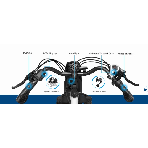 Hiboy EX6 Electric Bicycle for Adults, 500W BAFANG Motor/ 48V 15Ah Removable Battery/ Top Speed 30 km/h, 20" *4.0 Fat Tire E-Bike, Shimano 7 Speed