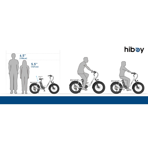 Hiboy EX6 Electric Bicycle for Adults, 500W BAFANG Motor/ 48V 15Ah Removable Battery/ Top Speed 30 km/h, 20" *4.0 Fat Tire E-Bike, Shimano 7 Speed