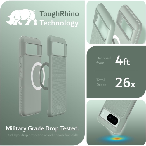 TUDIA MergeGrip Google Pixel 8 Case MagSafe Compatible - Green Lily