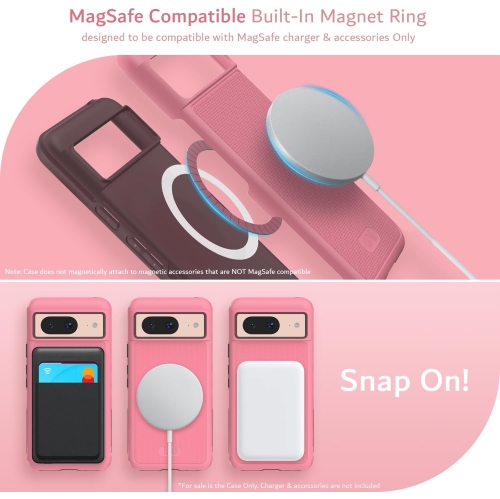 Étui MergeGrip de TUDIA compatible avec MagSafe pour Pixel 8 de Google - Rose fumé