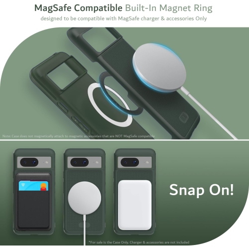 Étui MergeGrip de TUDIA compatible avec MagSafe pour Pixel 8 de Google - Vert pin