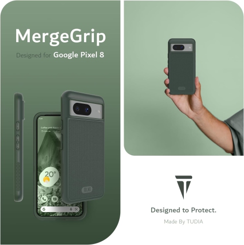 Étui MergeGrip de TUDIA compatible avec MagSafe pour Pixel 8 de Google - Vert pin