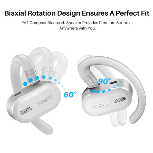 TOZO OpenBuds True Open Ear Wireless Earbuds with Multi-Angle Adjustment Bluetooth 5.3 Headphones with Dual-Axis Design for Long-Lasting Comfort