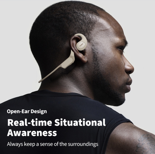 TOZO OpenReal Open Ear Headphones Bluetooth 5.3 Air Conduction Wireless Headphones Sport Earbuds with Premium Sound Dual-Mic Call Noise Reduction