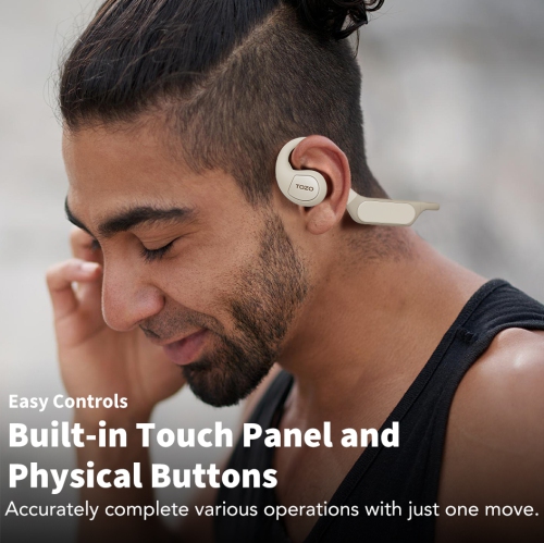 TOZO OpenReal Open Ear Headphones Bluetooth 5.3 Air Conduction Wireless Headphones Sport Earbuds with Premium Sound Dual-Mic Call Noise Reduction