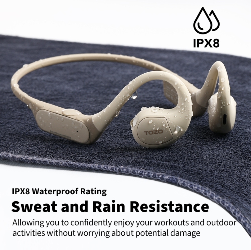 TOZO OpenReal Open Ear Headphones Bluetooth 5.3 Air Conduction Wireless Headphones Sport Earbuds with Premium Sound Dual-Mic Call Noise Reduction