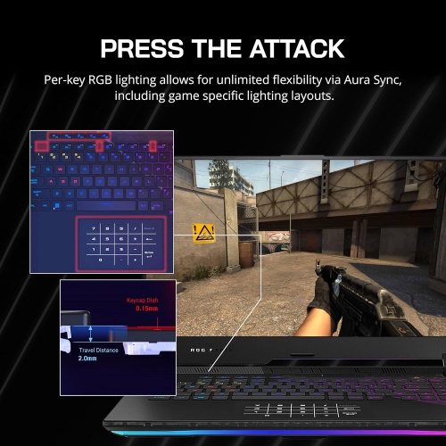 Portable de jeu ROG Strix Scar 15 9 5900 d'ASUS, écran FHD IPS 300 Hz de 6 po, Ryzen 15HX d'AMD, SSD PCIe d'2 To, mémoire vive