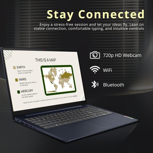 Lenovo IdeaPad 15.6" FHD Touchscreen Laptop, Intel Core i5-1155G7,512GB PCIe SSD, 8GB RAM, Intel Iris Xe Graphics, HD Webcam, Win 11 Pro, Abyss Blue,