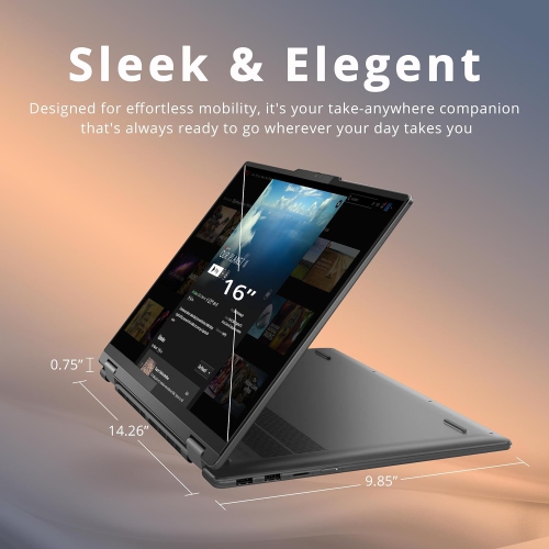 Lenovo Yoga 7i 16" WUXGA 2 in 1 Touchscreen Laptop, Intel Core i7-1355U, 2TB SSD, 16GB LPDDR5, Win 11, Gray, 32GB Hotface USB Card