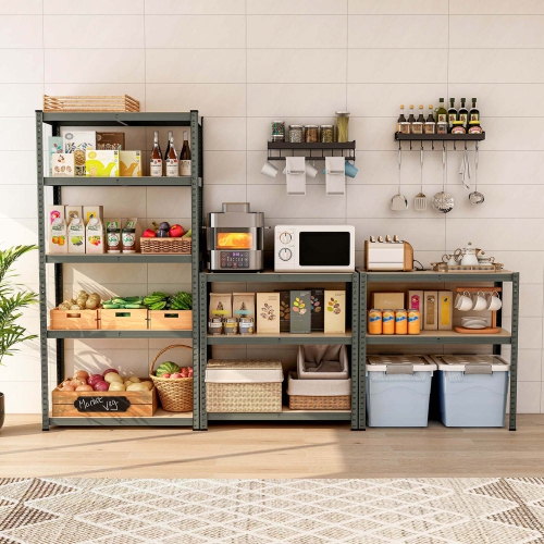 Costway 2 PCS 5 Tier Adjustable Garage Shelving Unit with 2000 lbs Max Load for Warehouse