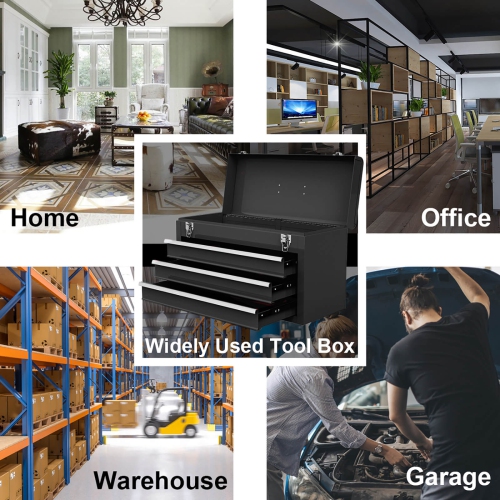 Coffre à outils portatif armoire de rangement garage Mechanic Organizer de Costway à 3 tiroirs