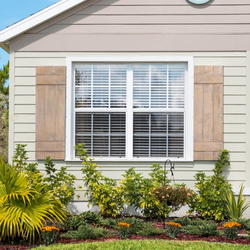 Costway Window Shutter Set of 2 Reclaimed Paulownia Wood Wall Decor with Antiqued Surface