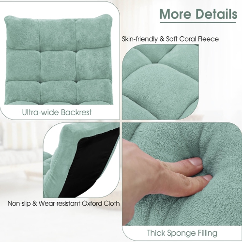 Costway Adjustable 14-Position Floor Chair Folding Lazy Gaming Sofa Chair Cushioned New