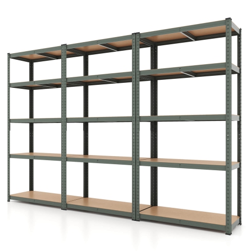 Costway 3 PCS 5 Tier Adjustable Garage Shelving Unit with 2000 lbs Max Load for Warehouse
