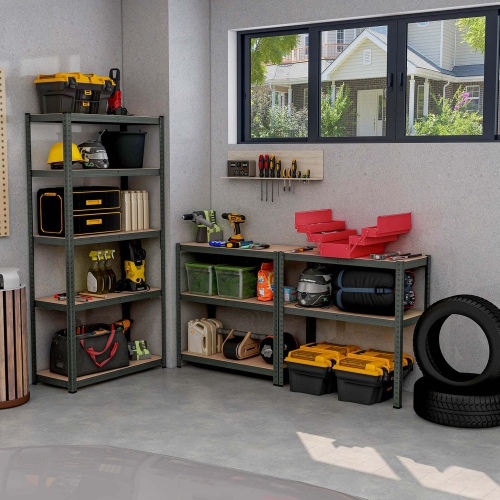 Costway 3 PCS 5 Tier Adjustable Garage Shelving Unit with 2000 lbs Max Load for Warehouse