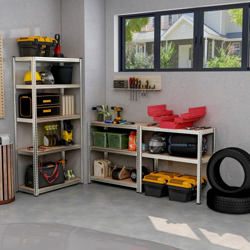 Costway 3 PCS 5 Tier Adjustable Garage Shelving Unit with 2000 lbs Max Load for Warehouse