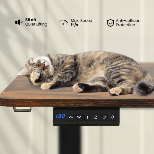 Costway 55" x 24" Electric Standing Desk with 3 Memory Height Settings 2 Hanging Hooks