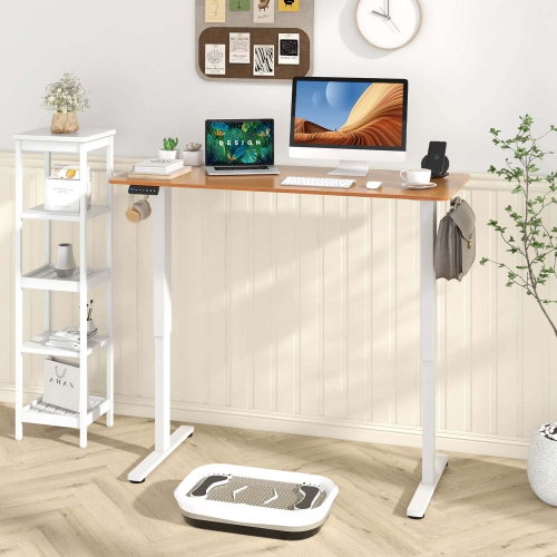 Costway 55" x 24" Electric Standing Desk with 3 Memory Height Settings 2 Hanging Hooks