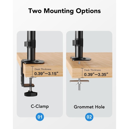 Dual Monitor Mount up to 32 inches Screens, Taller Monitor Stand Hold 19.8lbs, Dual Monitor Arm Desk Mount Easy Adjustable with Tilt, Swivel,