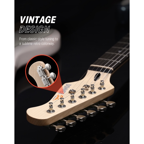 Donner DST-152 Full-Size ST Electric Guitar Kit with Amplifier 39-inch Coil Split HSS Pickup Beginner Set