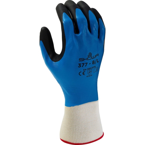 SHOWA  377 Nitrile Foam Coating On Nitrile Glove With Polyester/nylon Knit Liner, Small (Pack Of 12 Pairs)