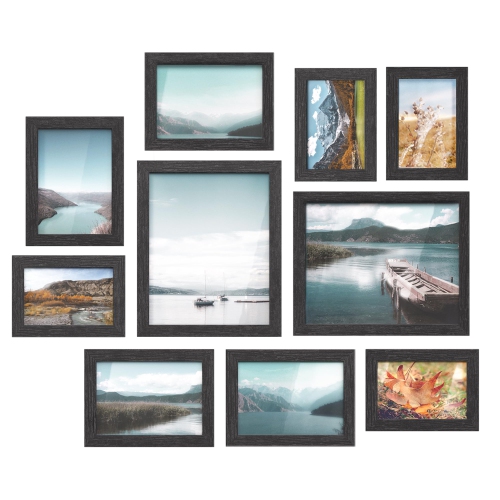 SONGMICS  Collage Picture Frames, Set Of 10 Photo Frames, Collage Frames, Clear Glass Front, Ink Urpf10B In Black