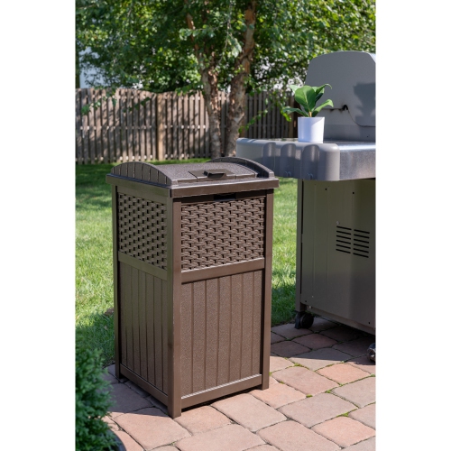 Suncast - Wicker Trash Hideaway® - Java