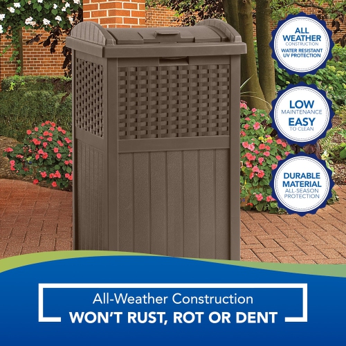 Suncast - Wicker Trash Hideaway® - Java