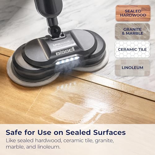 Vadrouille à vapeur à récurer BISSELL® SpinWave® SmartSteam™ avec tampons de vadrouille rotatifs, 3897&nbsp;B