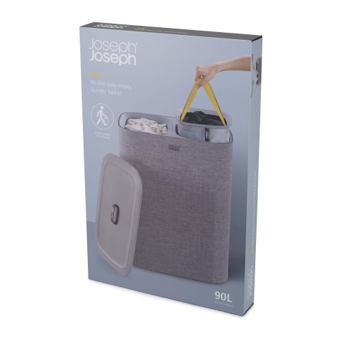 Panier de séparation avec couvercle pour panier à linge de 90 l Tota de Joseph Joseph - Gris