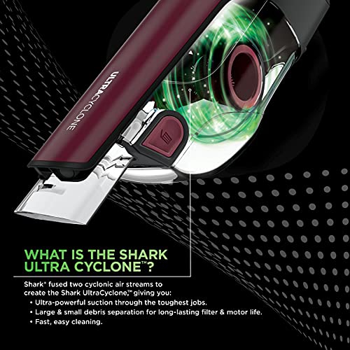 Shark UltraCyclone Pet Pro Cordless Handheld Vacuum - Canadian Version, Maroon XL Dust cup
