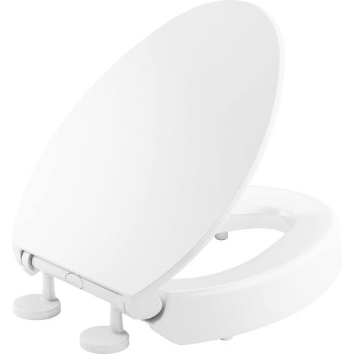 KOHLER  Hyten Elevated Quiet-Close Elongated Toilet Seat In White
